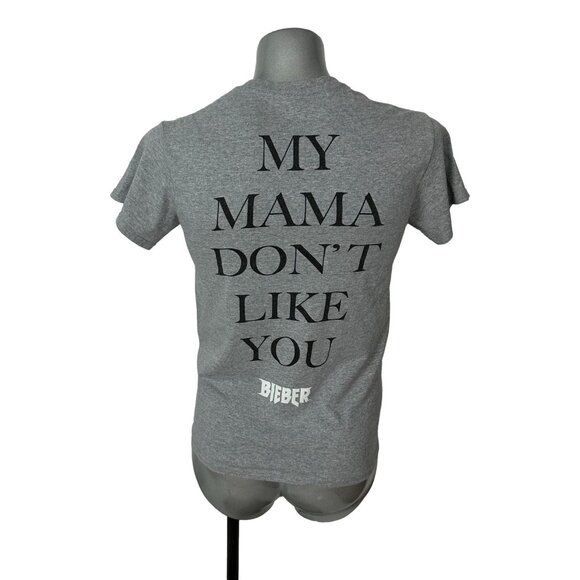 Justin Beiber Mens T-Shirt Purpose Size S Gray My Mama Don't Concert Tour 2016 - Picture 2 of 5